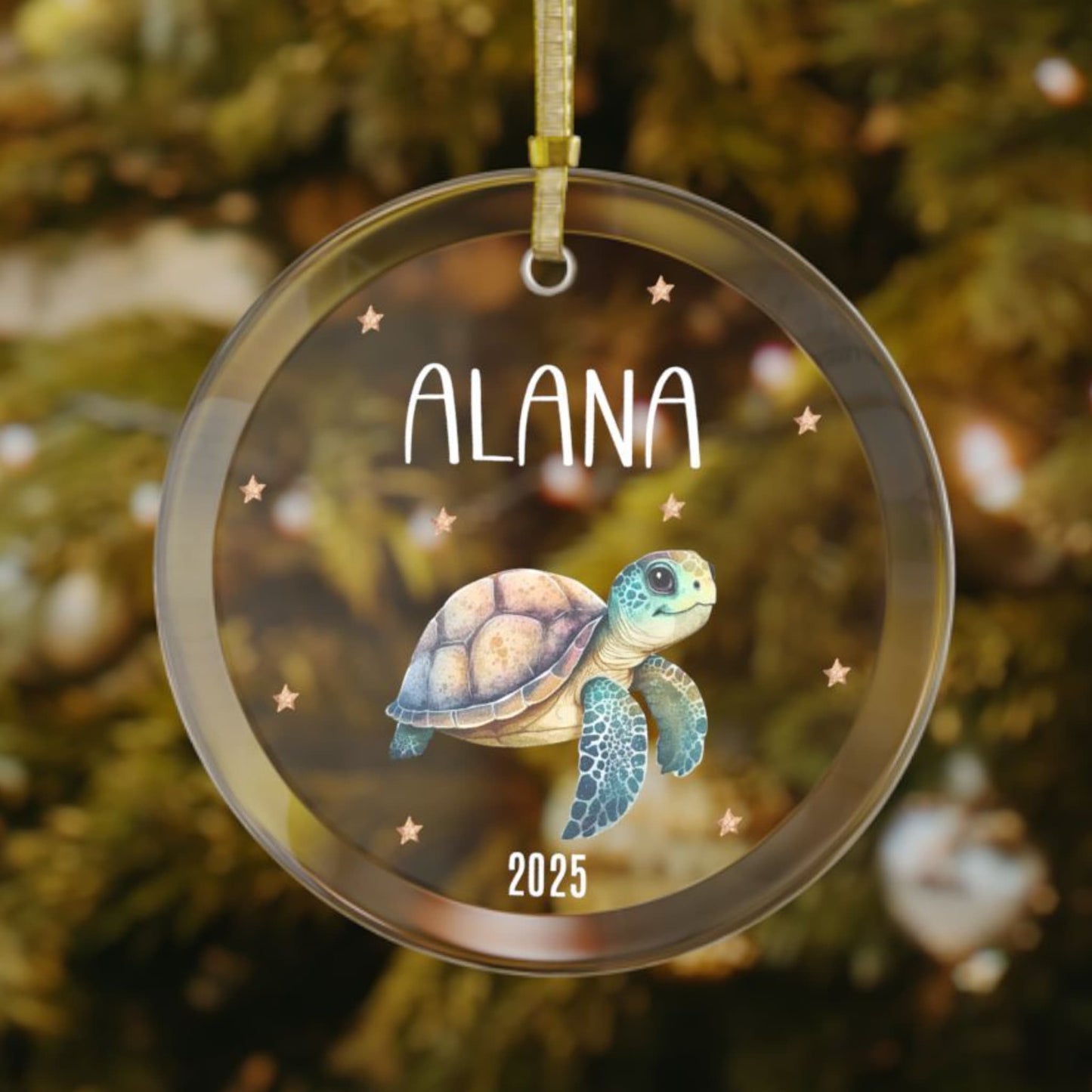 Sea Turtle Christmas Ornament - Personalized Ocean-Themed Holiday Keepsake