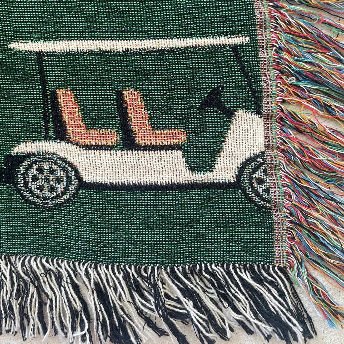 Golf Cart Woven Throw Blanket