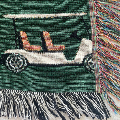Golf Cart Woven Throw Blanket