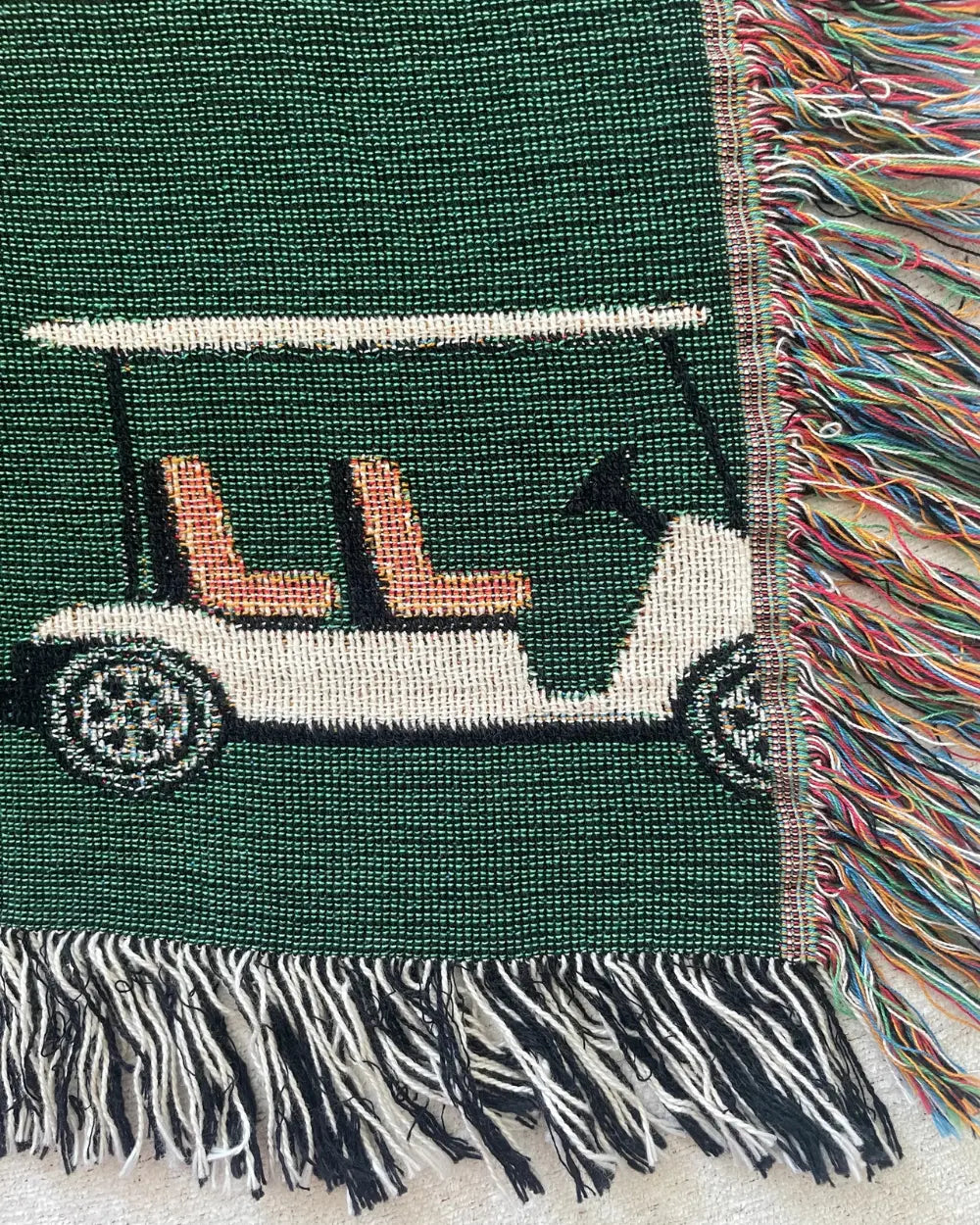 Golf Cart Woven Throw Blanket
