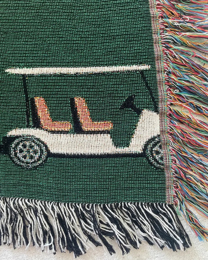 Golf Cart Woven Throw Blanket