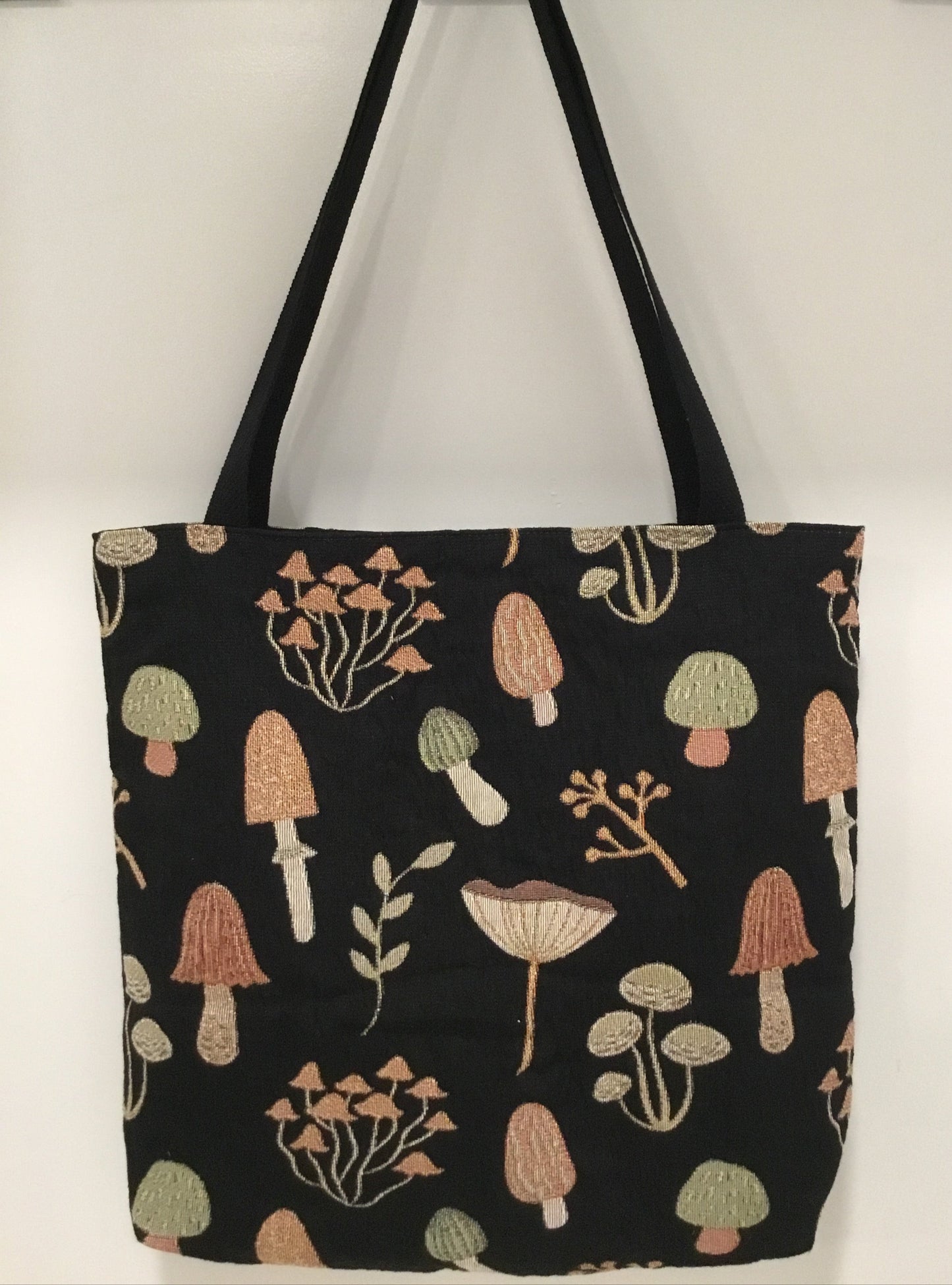 Mushroom Woven Tote Bag - Whimsigoth Cottagecore Gift for Nature Lovers