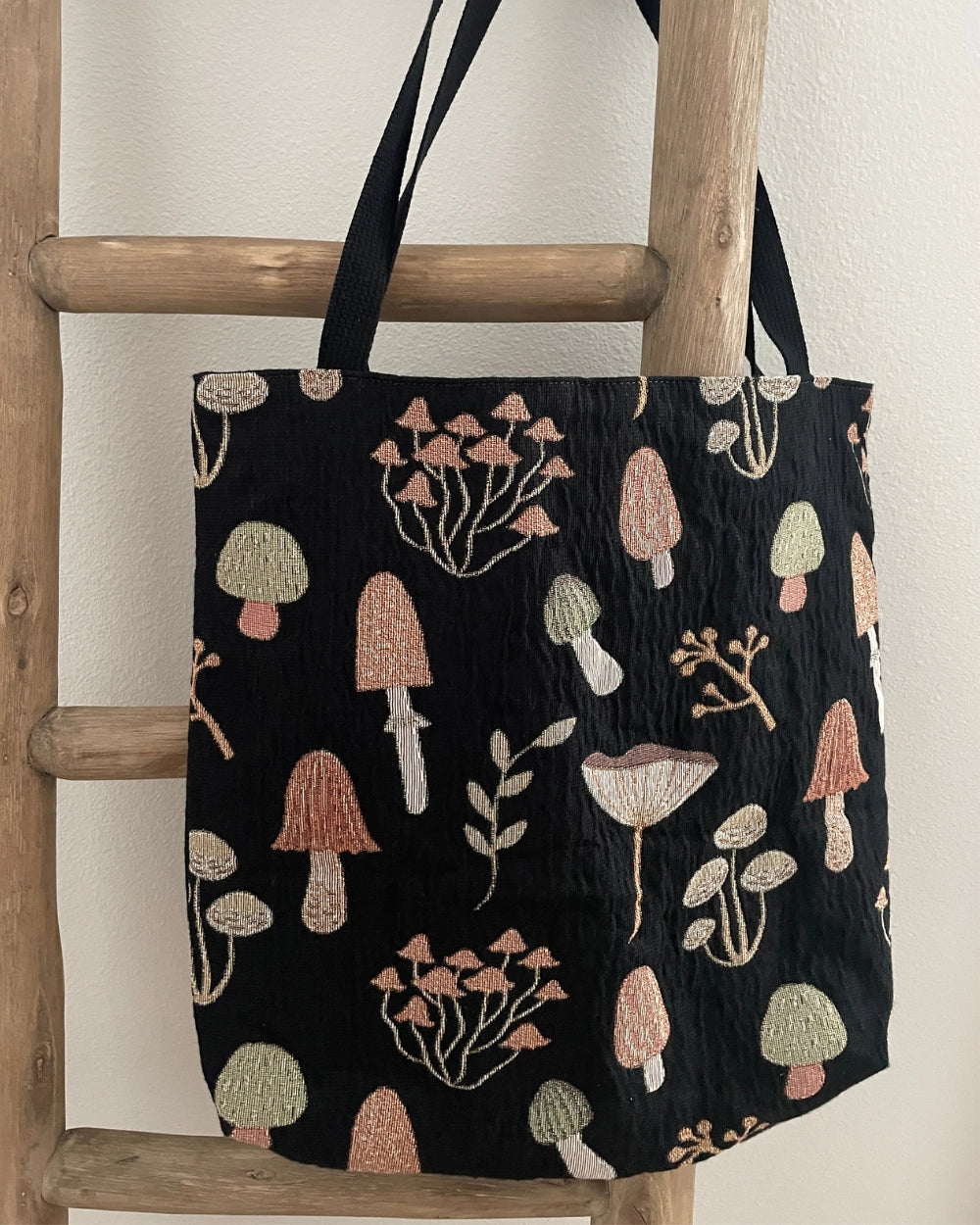Mushroom Woven Tote Bag