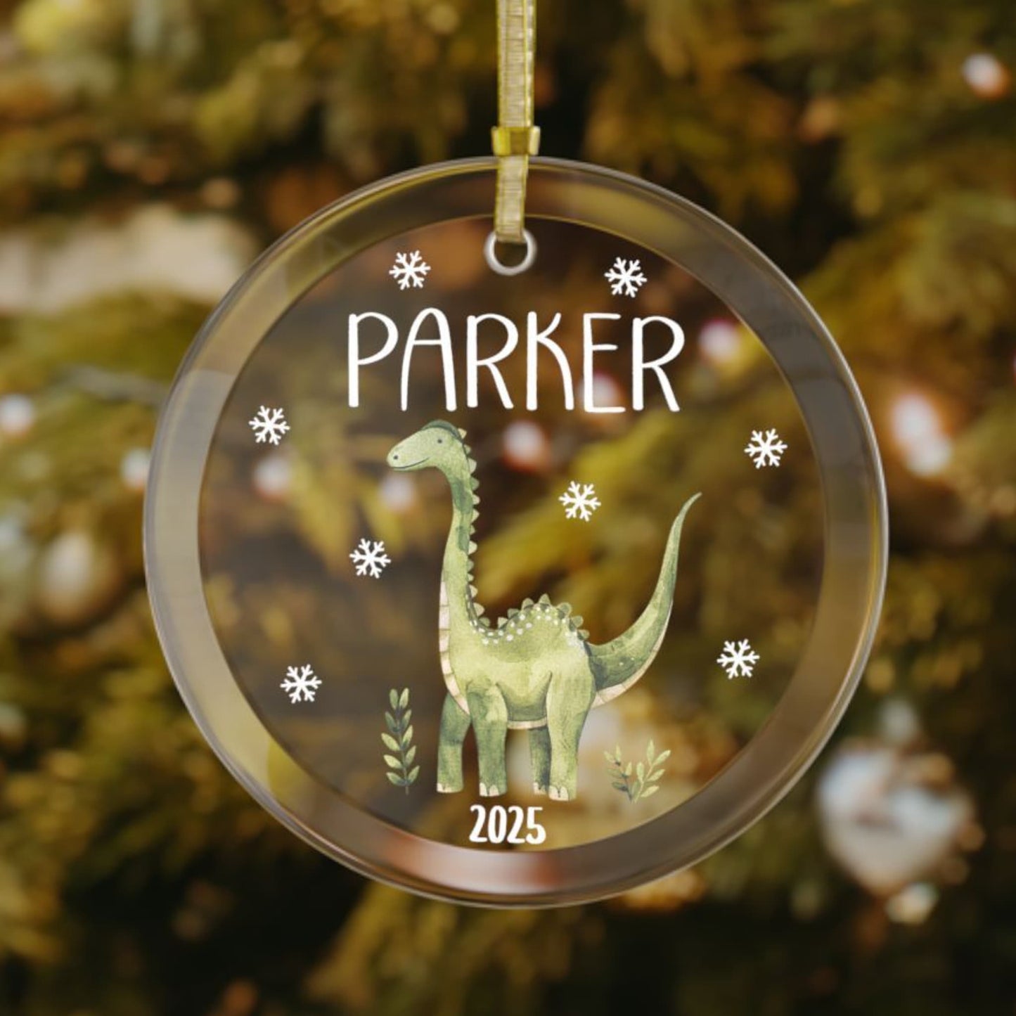 Dinosaur Christmas Ornament - Personalized Holiday Gift for Kids & Dino Fans