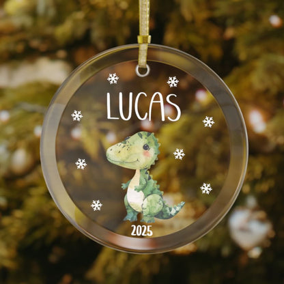 Dinosaur Christmas Ornament - Personalized Holiday Gift for Kids & Dino Fans
