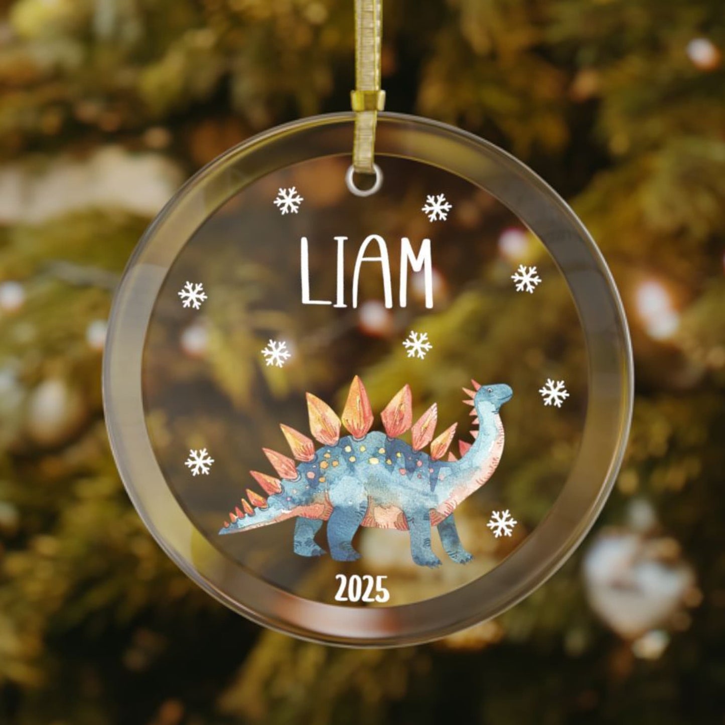 Dinosaur Christmas Ornament - Personalized Holiday Gift for Kids & Dino Fans