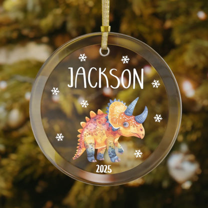 Dinosaur Christmas Ornament - Personalized Holiday Gift for Kids & Dino Fans