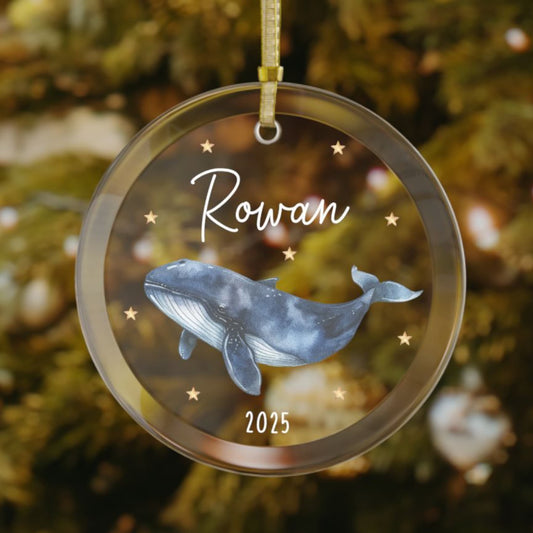 Whale Christmas Ornament - Personalized Nautical Gift & Holiday Decor